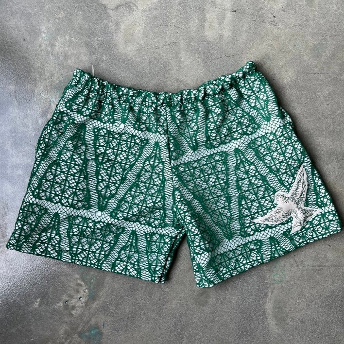 Green Stretch Lace Dove Shorts